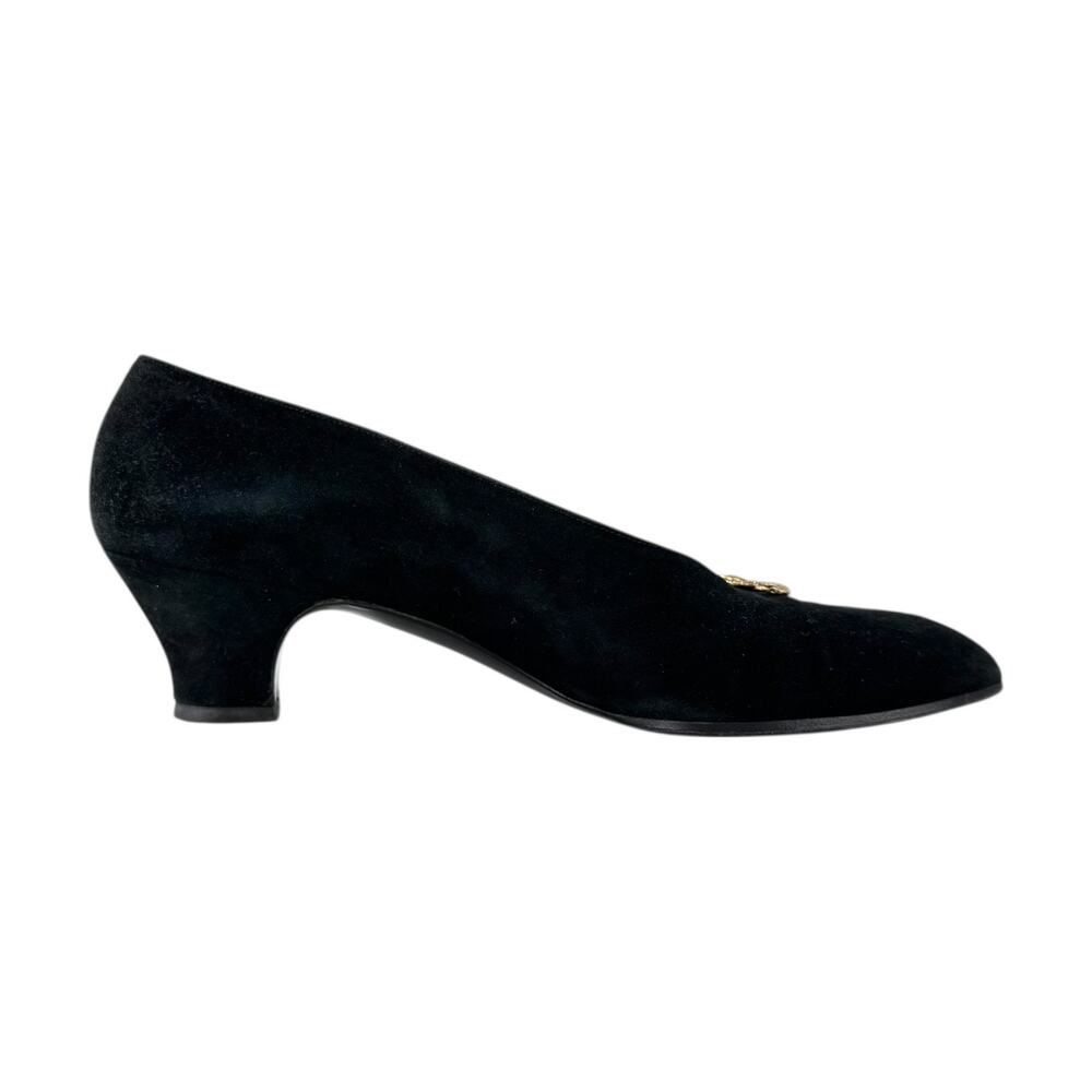 Chanel Vintage CC Suede Heels - Picture 5 of 14